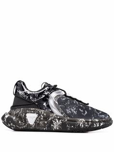 Balmain кроссовки B-Runner с мраморным принтом
