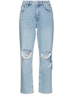 PAIGE укороченные джинсы Noella с прорезями