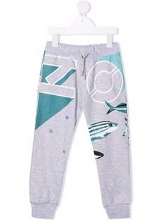 Kenzo Kids спортивные шорты с принтом Tiger