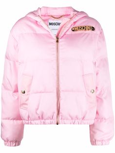 Moschino куртка с капюшоном и логотипом