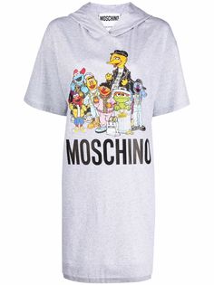 Moschino платье-худи с логотипом