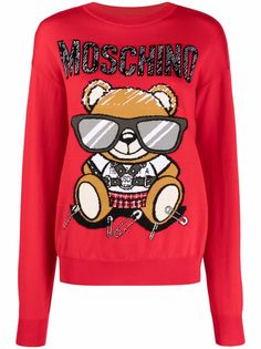 Moschino джемпер с узором Teddy Bear
