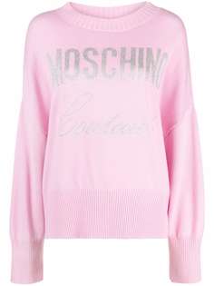 Moschino джемпер с приспущенными плечами и логотипом