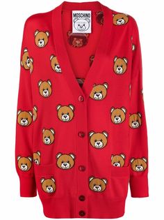 Moschino кардиган с узором Teddy Bear