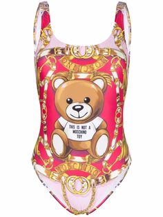 Moschino купальник с принтом Teddy Scarf