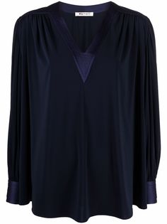 Ports 1961 balloon-sleeve jersey blouse