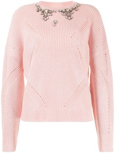 Ermanno Scervino джемпер в рубчик с кристаллами