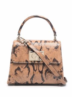 Furla сумка-тоут со змеиным принтом