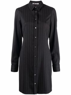 Ports 1961 striped long-sleeved shirt dress
