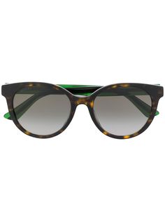Gucci Eyewear солнцезащитные очки черепаховой расцветки с отделкой Web