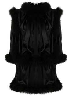 Saint Laurent платье с перьями