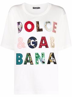 Dolce & Gabbana футболка с вышитым логотипом