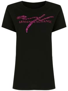 Armani Exchange футболка с пайетками