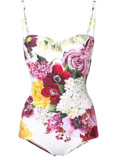 Dolce & Gabbana слитный купальник с цветочным принтом