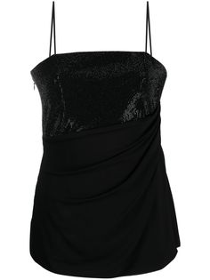 Emporio Armani драпированный топ с эффектом металлик