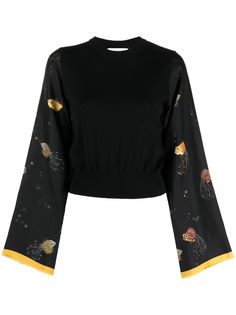 LANVIN джемпер тонкой вязки с контрастными рукавами