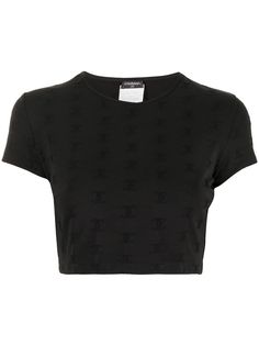 Chanel Pre-Owned укороченный топ 1997-го года с вышитым логотипом