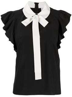 RED Valentino двухцветная блузка с бантом