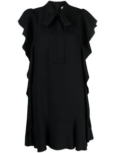 RED Valentino платье-трапеция с бантом и оборками