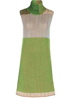 Eckhaus Latta вязаное платье мини в стиле колор-блок