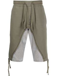 Greg Lauren шорты с кулиской и вставками