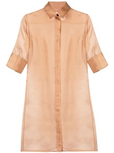 Jil Sander длинная рубашка с короткими рукавами