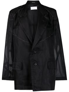 Maison Margiela однобортный пиджак с прозрачными вставками