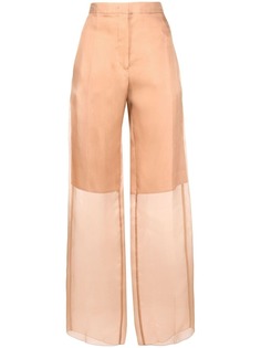Jil Sander брюки с прозрачным слоем