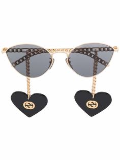 Gucci Eyewear солнцезащитные очки в оправе кошачий глаз с логотипом GG
