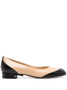 Chanel Pre-Owned двухцветные балетки с логотипом CC