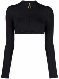 Stella McCartney укороченный топ для плавания с длинными рукавами