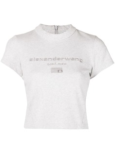 Alexander Wang укороченная футболка с вышитым логотипом