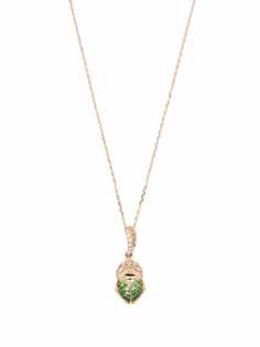 Aurelie Bidermann колье Beetle из желтого золота с бриллиантами и цаворитами