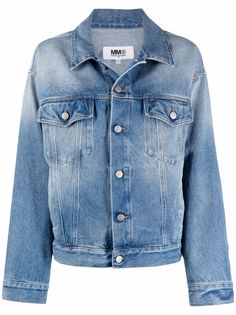 MM6 Maison Margiela джинсовая куртка с эффектом потертости