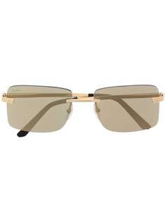 Cartier Eyewear солнцезащитные очки в прямоугольной оправе с логотипом