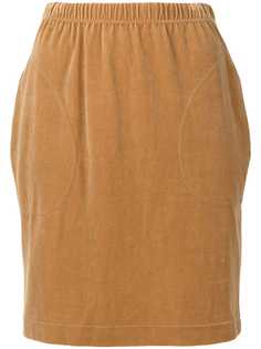 Fendi Pre-Owned фактурная юбка с нашивкой-логотипом