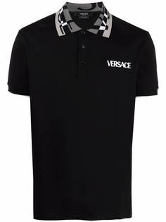 Versace рубашка поло с вышитым логотипом