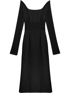 Carolina Herrera приталенное платье миди с открытыми плечами