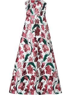 Carolina Herrera вечернее платье с цветочным принтом