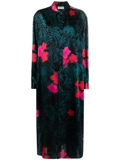 Saint Laurent платье-рубашка с цветочным принтом