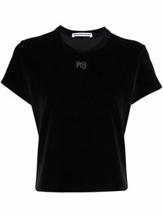 alexanderwang.t топ с короткими рукавами и стразами