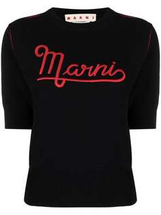 Marni топ с вышитым логотипом
