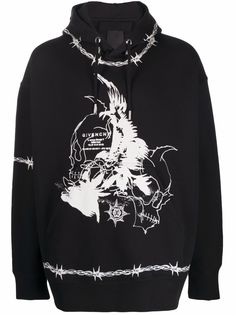 Givenchy худи оверсайз с принтом Gothic