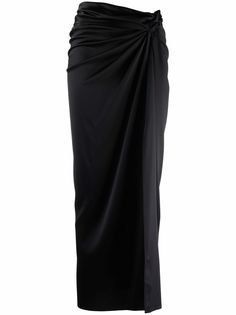 Magda Butrym draped stretch-silk midi skirt