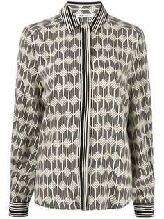 Ports 1961 abstract pattern-print silk shirt