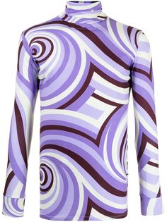 Raf Simons abstract-print roll-neck top