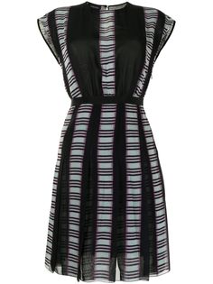Giambattista Valli striped short-sleeve silk dress