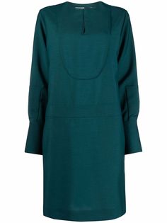 Ports 1961 mohair-blend long-sleeved dress