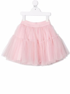 Monnalisa logo-waistband tulle skirt