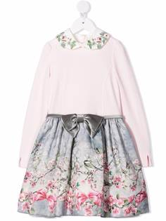 Monnalisa embroidered floral midi dress